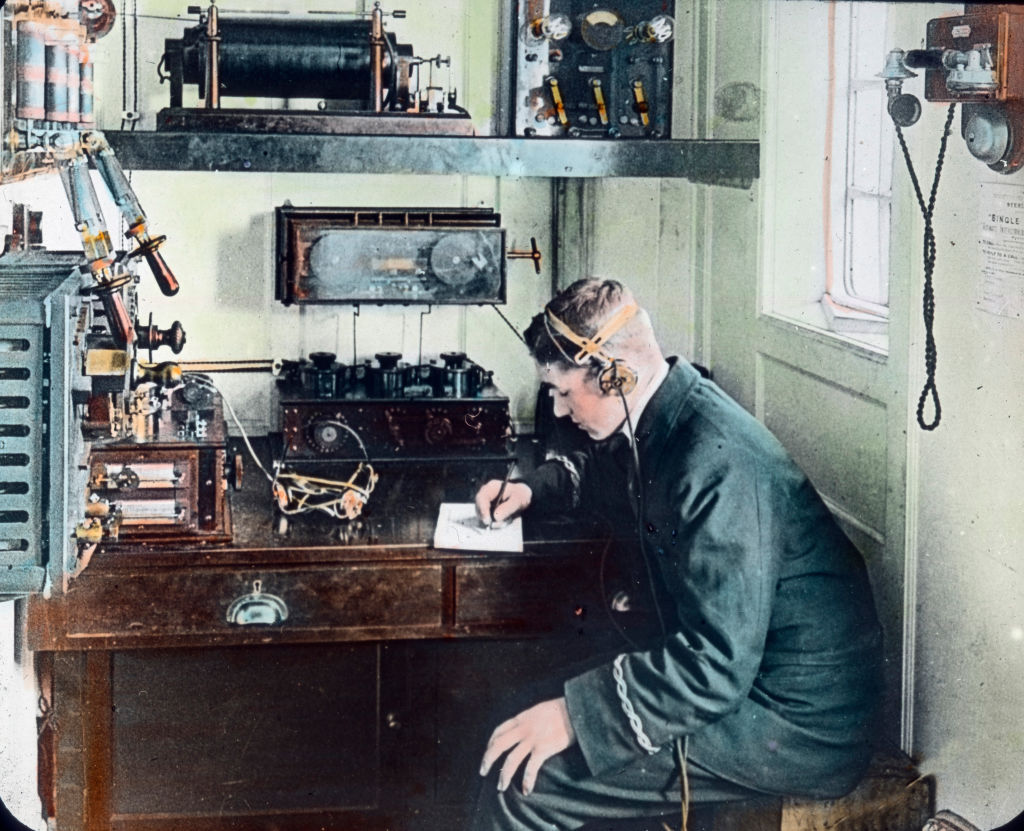 Radio room aboard the Titanic